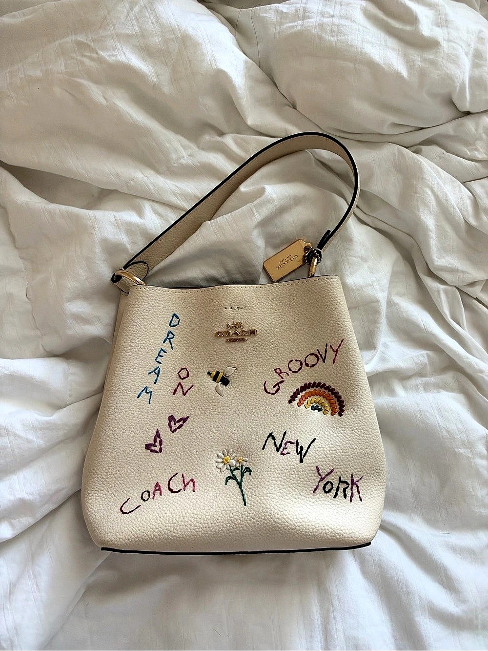 Coach Small Town Bucket Bag With Diary Embroidery C8282